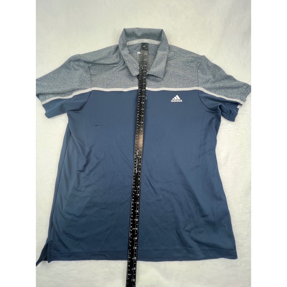 Adidas Golf Polo Shirt Mens XL Two Tone Blue Gray Short Sleeve Athletic - Picture 7 of 10